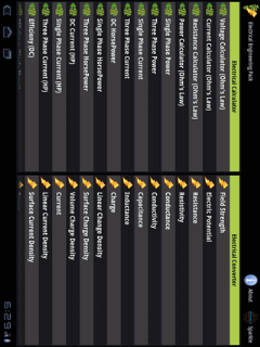 Home | Calculator | Electrical Engineering Pack for Android Tablet